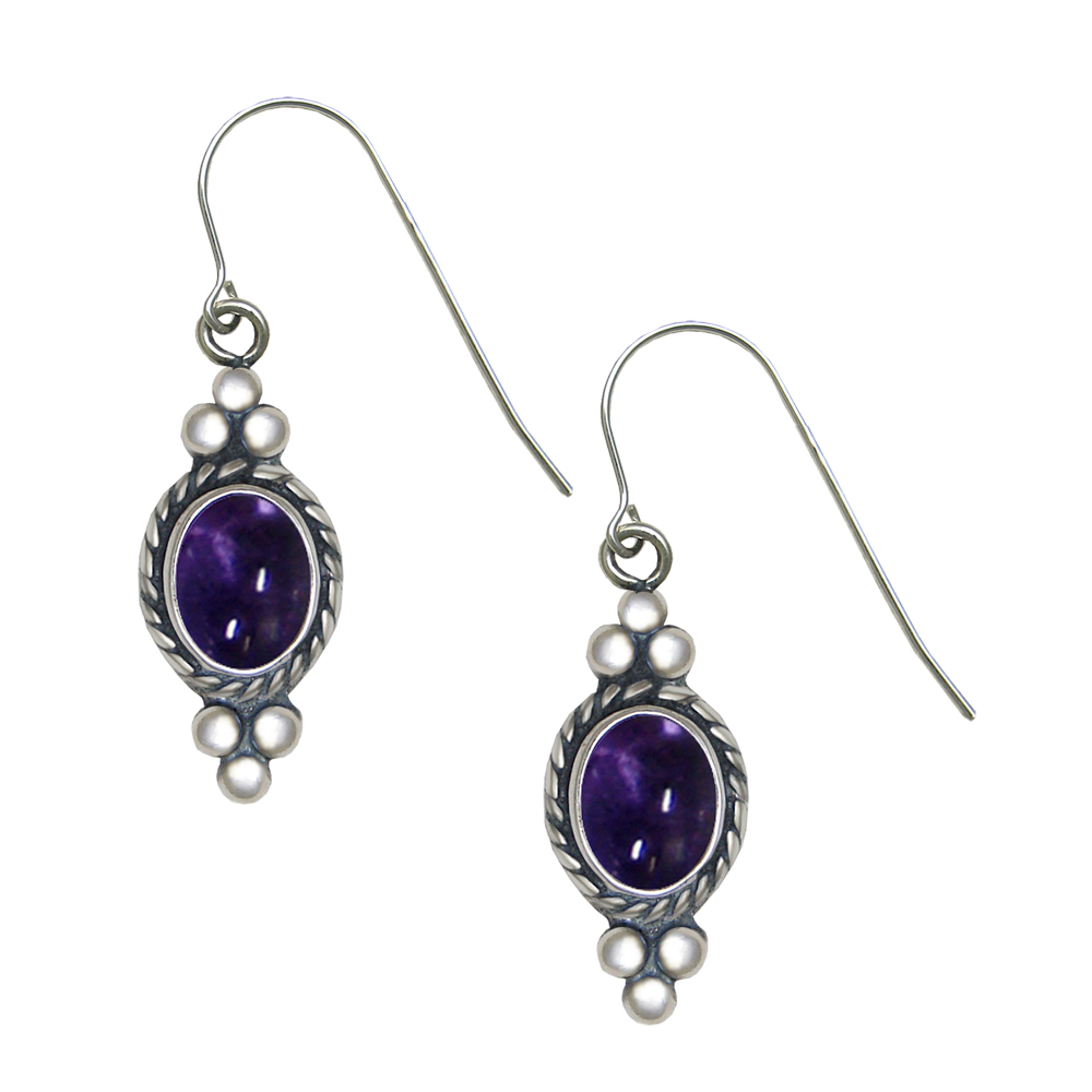 Sterling Silver Iolite Gemstone Drop Dangle Earrings